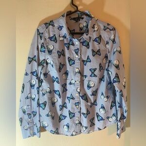 Tommy Hilfiger women's long sleeve butterfly button up shirt- size M (medium)
